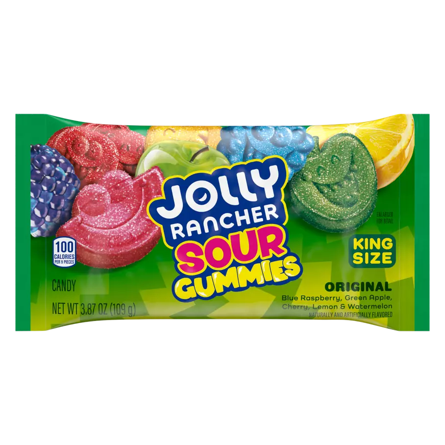 Jolly Rancher Gummies Sour Original Flavors King Size-3.87 Oz Bag