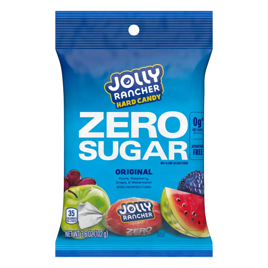 Jolly Rancher Zero Sugar Original Flavors Hard Candy-3.6 Oz Bag