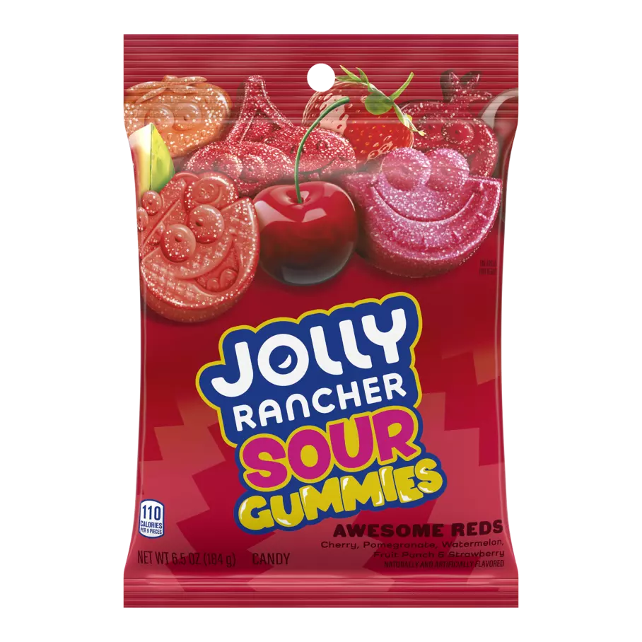 Jolly Rancher Gummies Sour Awesome Reds-6.5 Oz Bag